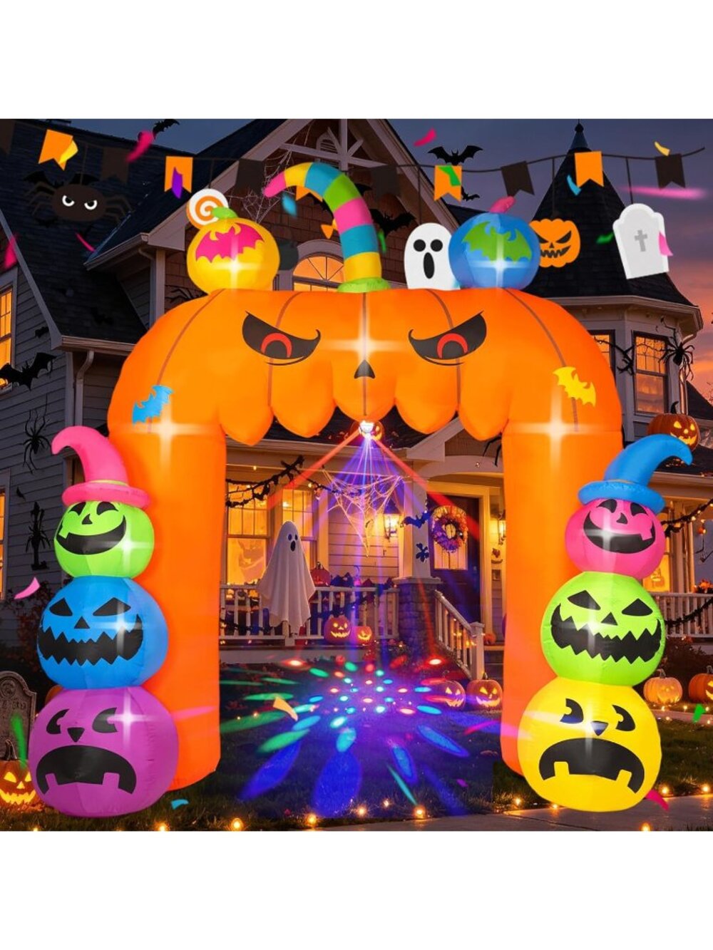 🎃 11 FT Pumpkin Arch Halloween Inflatable Outdoor Yard Decor LED Lights